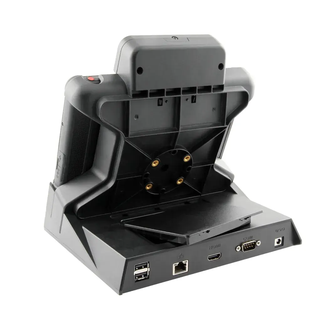 En låsbar bordsdocka för RP700 och RP70A Tablet PC, baksida, batteri