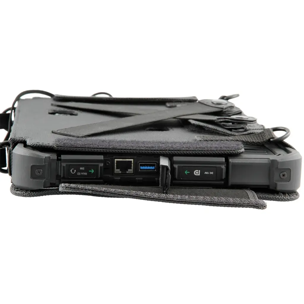 Väska med FIDS Zelo Tablet PC, sida, portar