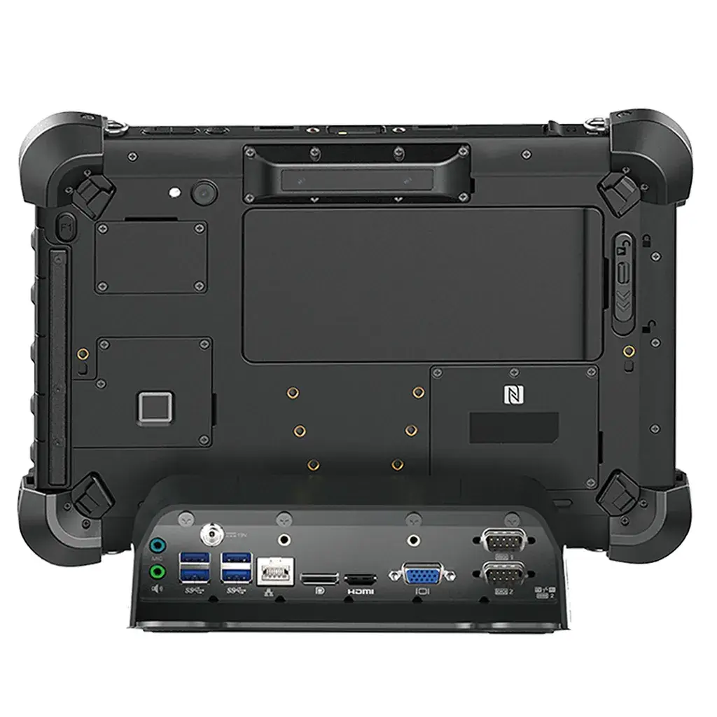 En Welo X10A Tablet i bordsdocka, med portar