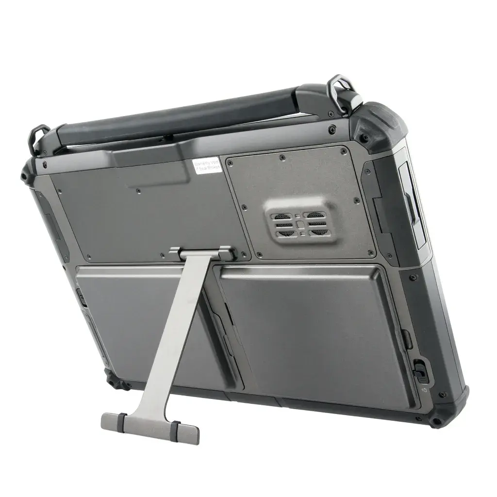 En MR14 Tablet PC baksida, stativ