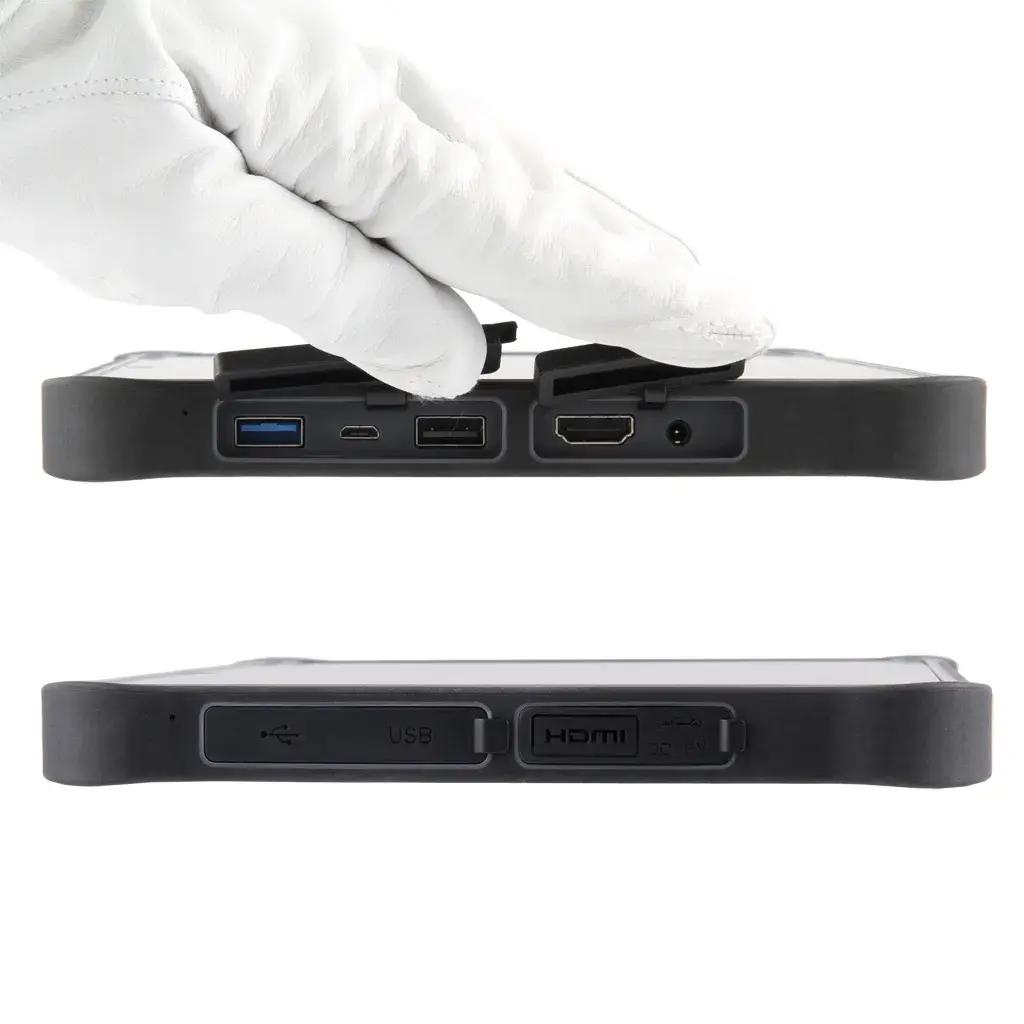 En Welo R10S Tablet PC, sida med portar