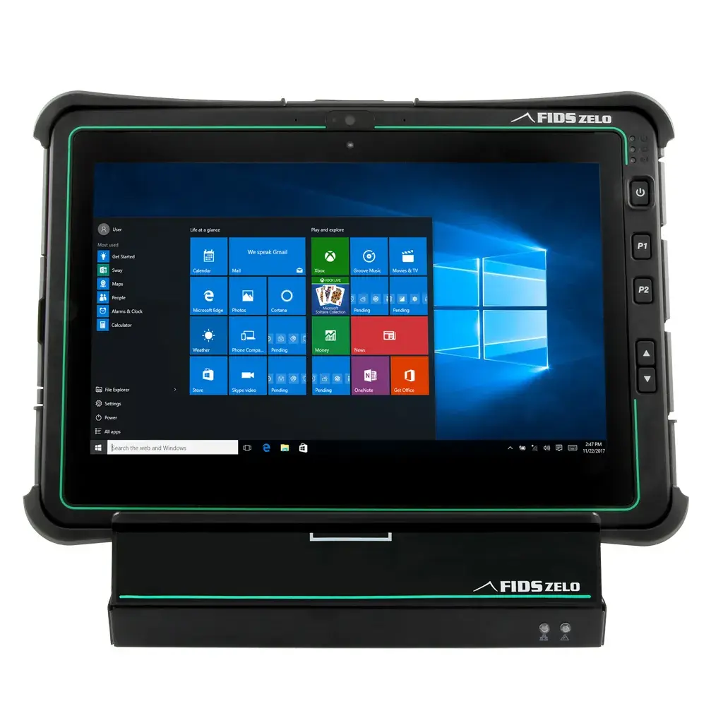 A rugged tablet pc, modell FIDS Zelo modell FIDS Zelo, docked